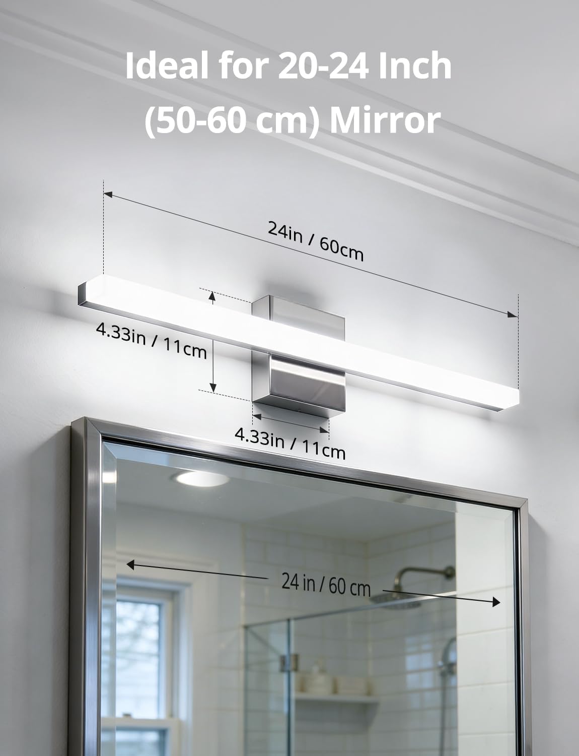 2 Pack Battery Operated Bathroom Mirror Lights Bar for Vanity Stick on, Rechargeable 14 Days Extended Battery Life Bright Make up Lighting Cordless 360° Adjustable Luces para Espejo for Desk