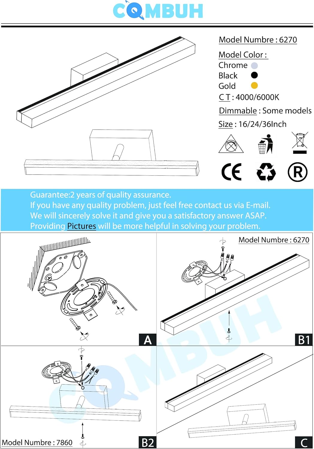 2 Pack Battery Operated Bathroom Mirror Lights Bar for Vanity Stick on, Rechargeable 14 Days Extended Battery Life Bright Make up Lighting Cordless 360° Adjustable Luces para Espejo for Desk