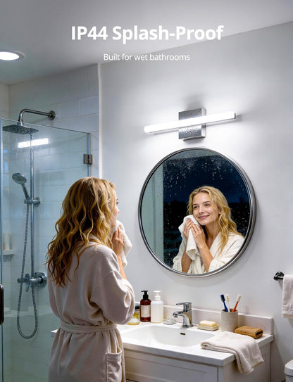 2 Pack Battery Operated Bathroom Mirror Lights Bar for Vanity Stick on, Rechargeable 14 Days Extended Battery Life Bright Make up Lighting Cordless 360° Adjustable Luces para Espejo for Desk