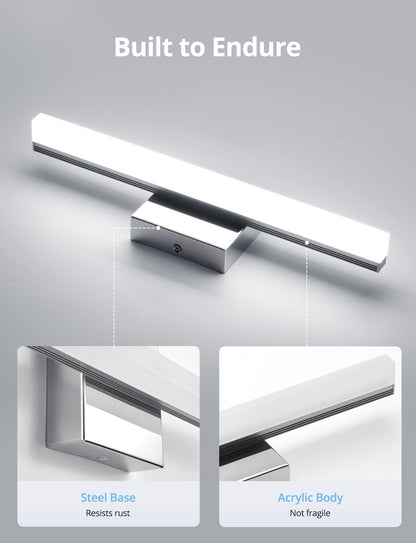2 Pack Battery Operated Bathroom Mirror Lights Bar for Vanity Stick on, Rechargeable 14 Days Extended Battery Life Bright Make up Lighting Cordless 360° Adjustable Luces para Espejo for Desk