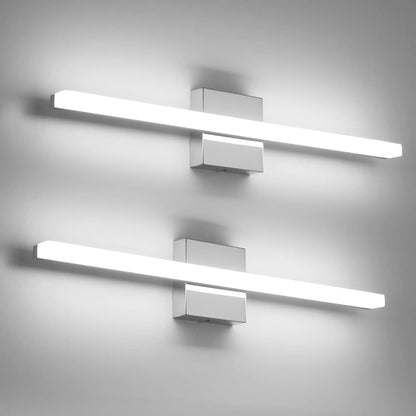 2 Pack Battery Operated Bathroom Mirror Lights Bar for Vanity Stick on, Rechargeable 14 Days Extended Battery Life Bright Make up Lighting Cordless 360° Adjustable Luces para Espejo for Desk