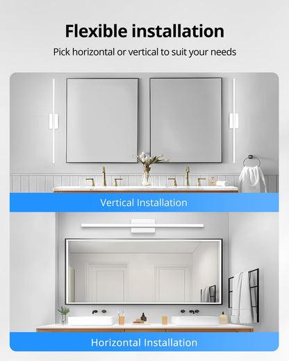 2 Pack Battery Operated Bathroom Mirror Lights Bar for Vanity Stick on, Rechargeable 14 Days Extended Battery Life Bright Make up Lighting Cordless 360° Adjustable Luces para Espejo for Desk