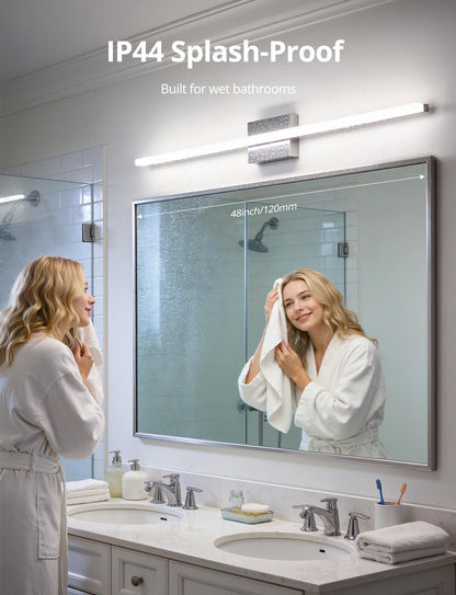2 Pack Battery Operated Bathroom Mirror Lights Bar for Vanity Stick on, Rechargeable 14 Days Extended Battery Life Bright Make up Lighting Cordless 360° Adjustable Luces para Espejo for Desk