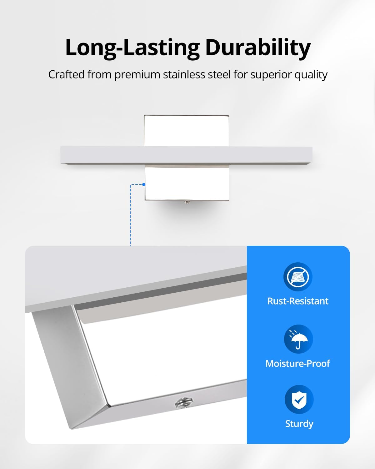 2 Pack Battery Operated Bathroom Mirror Lights Bar for Vanity Stick on, Rechargeable 14 Days Extended Battery Life Bright Make up Lighting Cordless 360° Adjustable Luces para Espejo for Desk