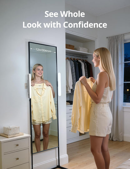 2 Pack Battery Operated Bathroom Mirror Lights Bar for Vanity Stick on, Rechargeable 14 Days Extended Battery Life Bright Make up Lighting Cordless 360° Adjustable Luces para Espejo for Desk