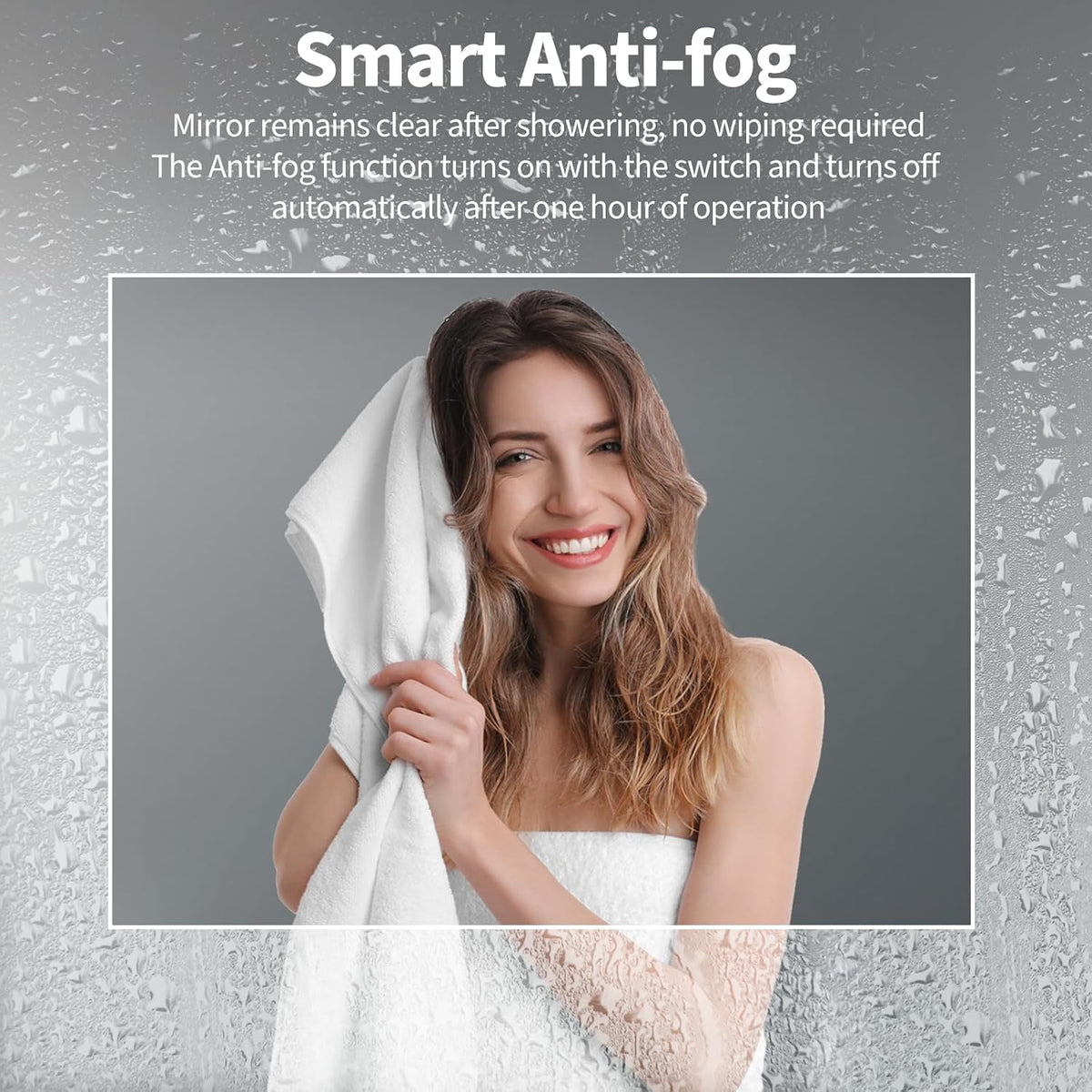 48x36 LED Bathroom Mirror with Light, Anti-Fog, 3 Colors - Colors A