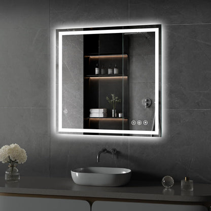 48x36 LED Bathroom Mirror with Light, Anti-Fog, 3 Colors - Colors A