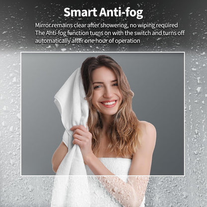 48x36 LED Bathroom Mirror with Light, Anti-Fog, 3 Colors - Colors A