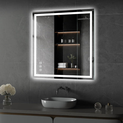 48x36 LED Bathroom Mirror with Light, Anti-Fog, 3 Colors - Colors A