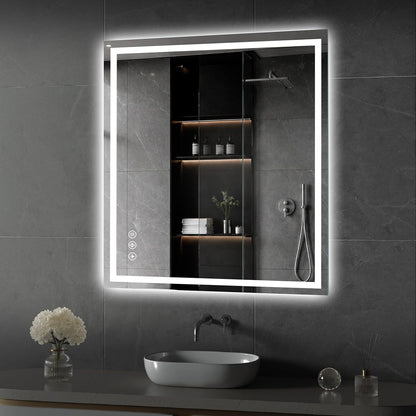 48x36 LED Bathroom Mirror with Light, Anti-Fog, 3 Colors - Colors A