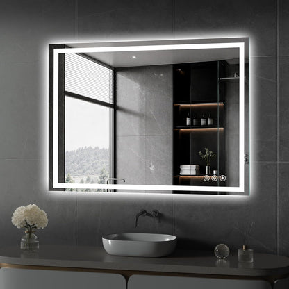 48x36 LED Bathroom Mirror with Light, Anti-Fog, 3 Colors - Colors A
