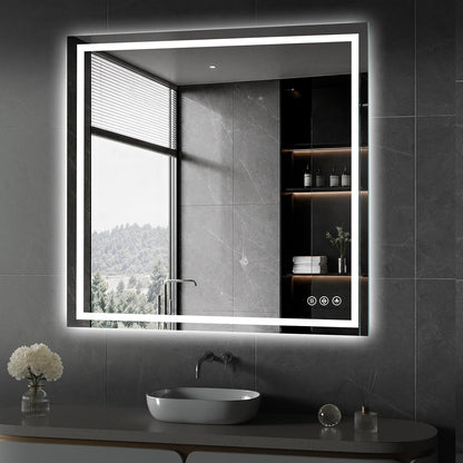48x36 LED Bathroom Mirror with Light, Anti-Fog, 3 Colors - Colors A