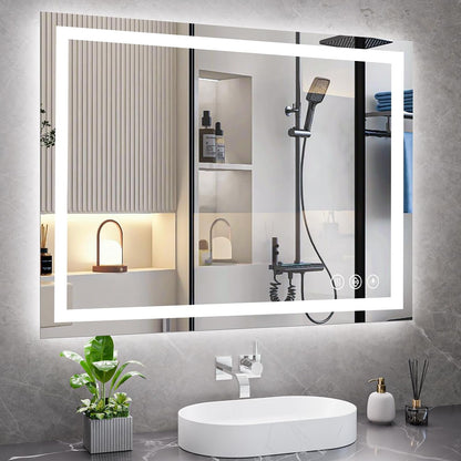 48x36 LED Bathroom Mirror with Light, Anti-Fog, 3 Colors - Colors A