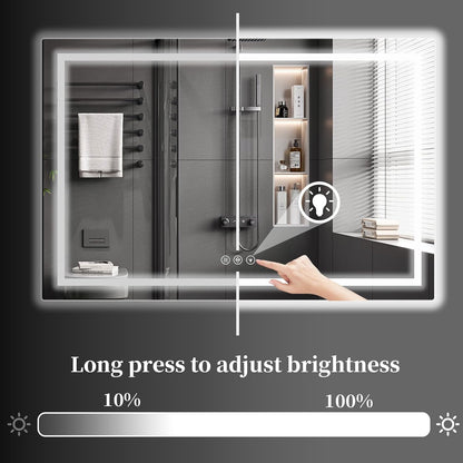 48x36 LED Bathroom Mirror with Light, Anti-Fog, 3 Colors - Colors A