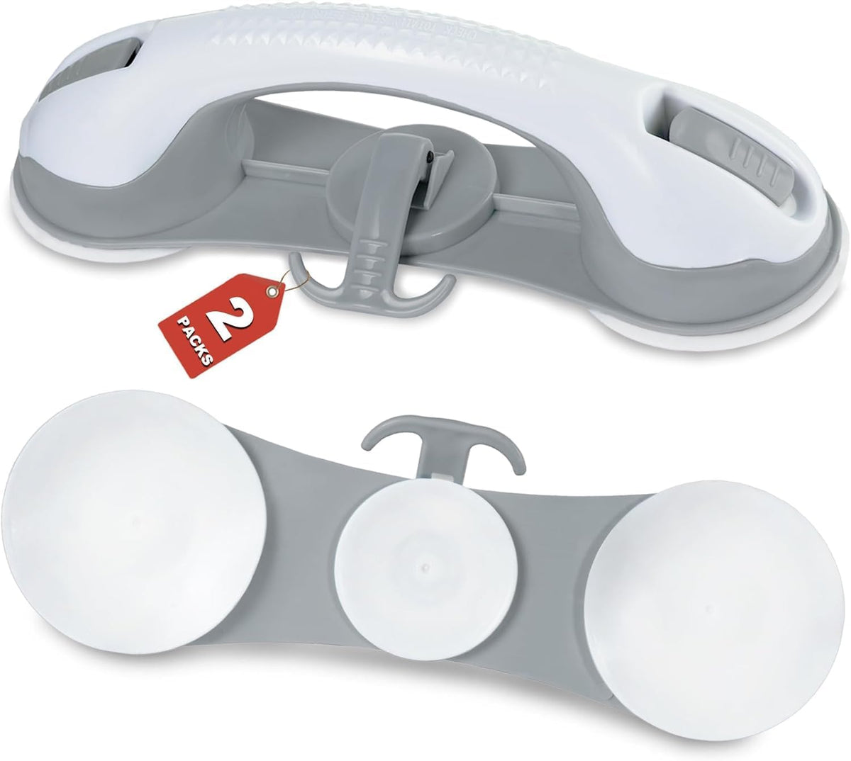 Grab Bars for Shower Seniors Elderly Heavy Duty Safety Grip No Drill,Gray