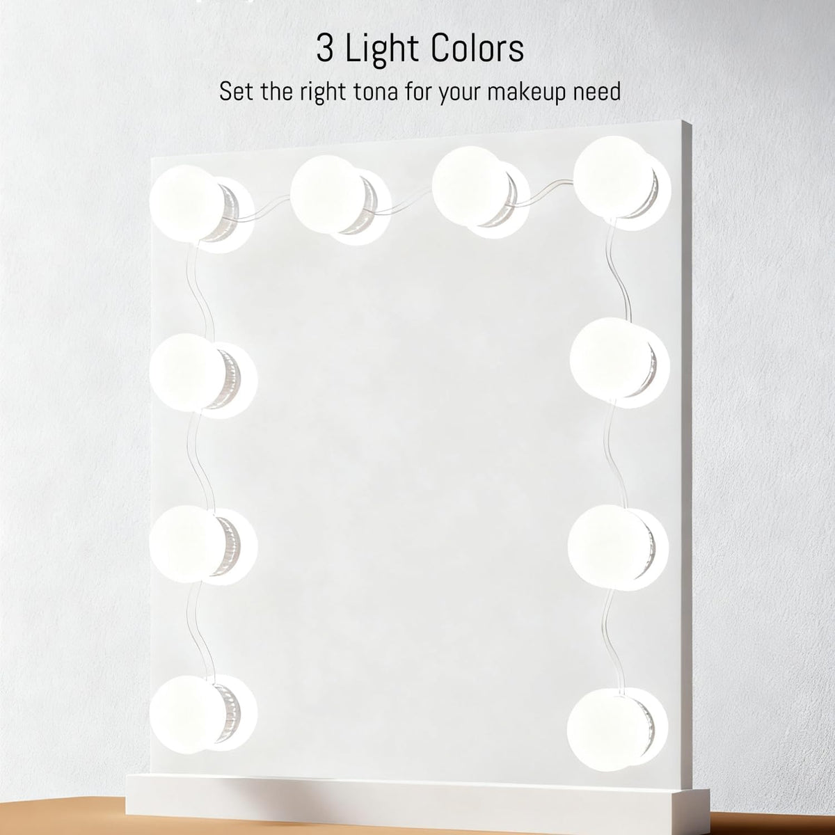 Hollywood Style LED Vanity Mirror Lights, USB Makeup Fill Light Adjustable Brightness & Color, Stick On for Dressing Room Bathroom, 14 Bulbs