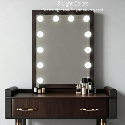 Hollywood Style LED Vanity Mirror Lights, USB Makeup Fill Light Adjustable Brightness & Color, Stick On for Dressing Room Bathroom, 14 Bulbs