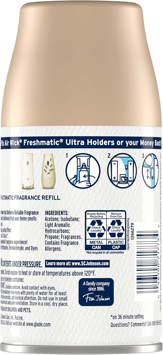 Automatic Spray Air Freshener Kit, Clean Linen, Holder + 2 Refills