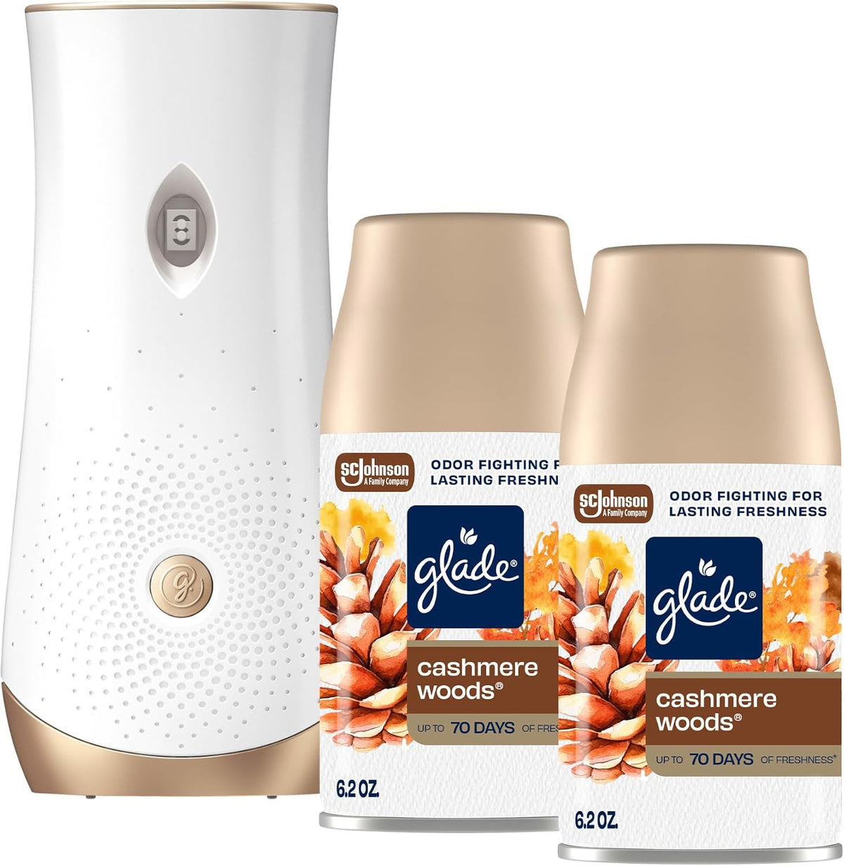 Automatic Spray Air Freshener Kit, Clean Linen, Holder + 2 Refills