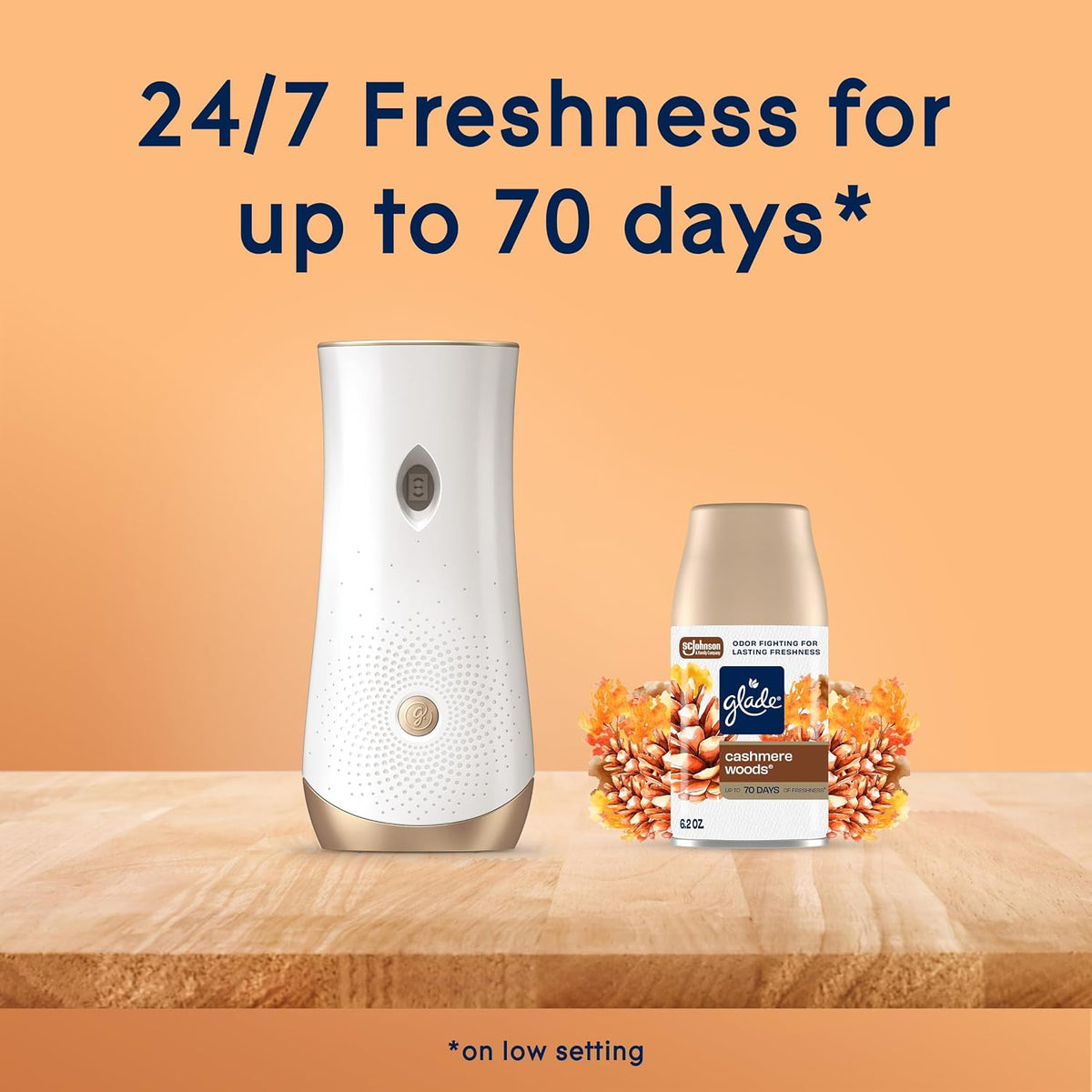 Automatic Spray Air Freshener Kit, Clean Linen, Holder + 2 Refills