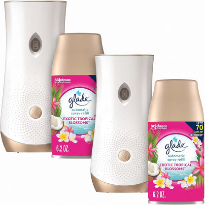 Automatic Spray Air Freshener Kit, Clean Linen, Holder + 2 Refills