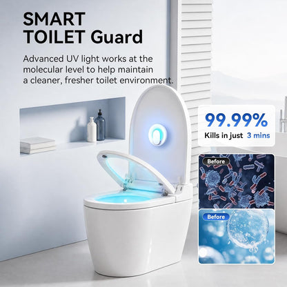 Smart Toilet Guard UV Sanitizing Automatic Toilet Cleaner & Deodorizer, Continuous Cleaning System Third-Party Tested, Helps Reduce Buildup, Odors & Stains - Bowl Freshener & Odor Eliminator