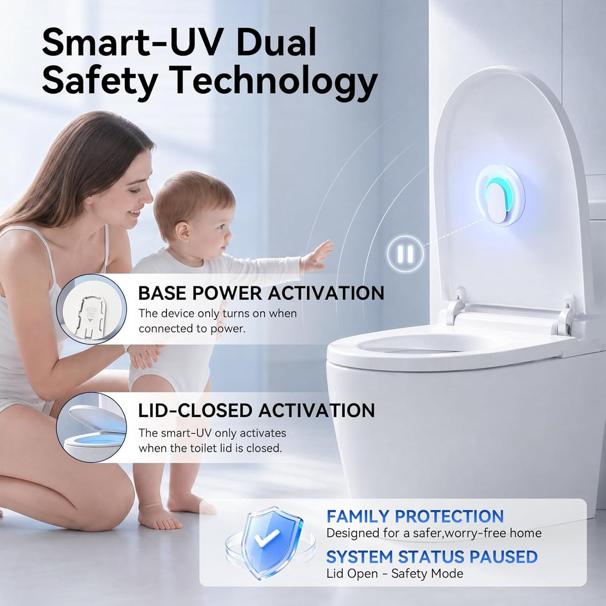 Smart Toilet Guard UV Sanitizing Automatic Toilet Cleaner & Deodorizer, Continuous Cleaning System Third-Party Tested, Helps Reduce Buildup, Odors & Stains - Bowl Freshener & Odor Eliminator