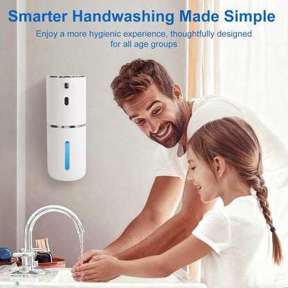 Automatic Soap Dispenser, Hand Soap Dispenser 12.8oz/380ml Smart Rechargeable, Liquid Soap Dispensers with 6-Level Touchless, Wall Mounted or Countertop Dish Soap Dispensing for Bathroom & Kitchen