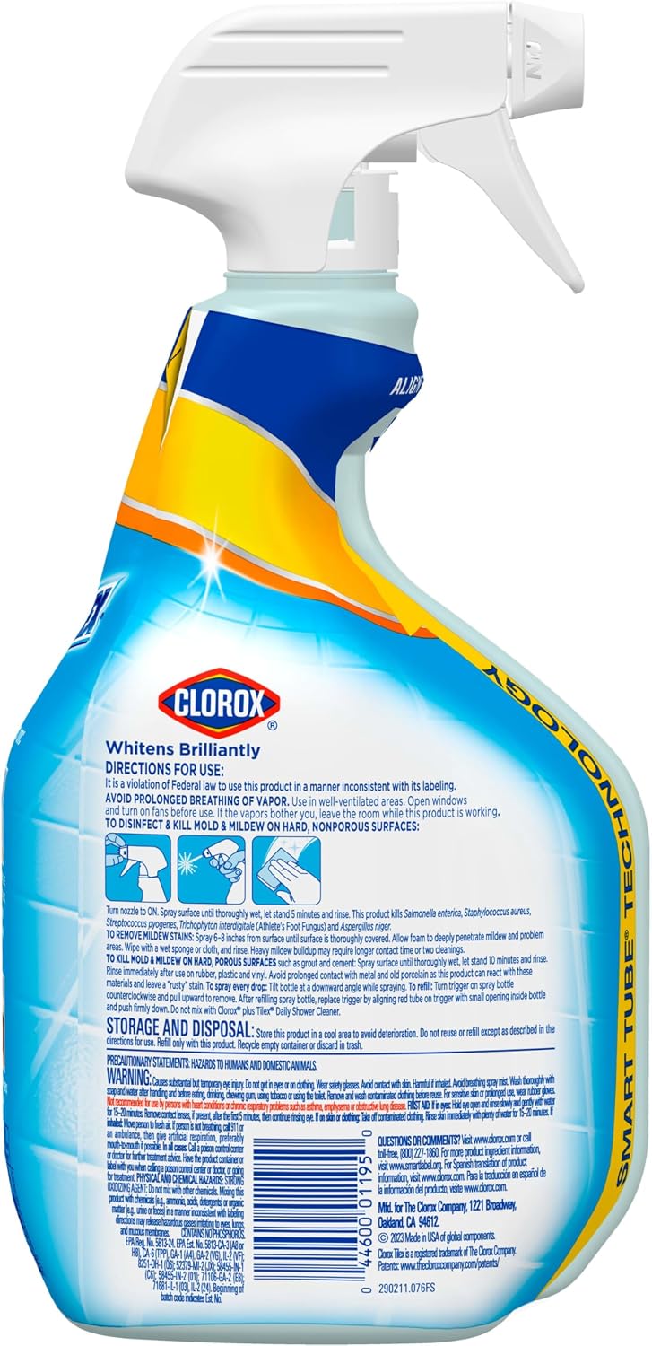 Clorox Plus Mold and Mildew Remover with Bleach, Spray Bottle, 32 Fl Oz (Package May Vary)