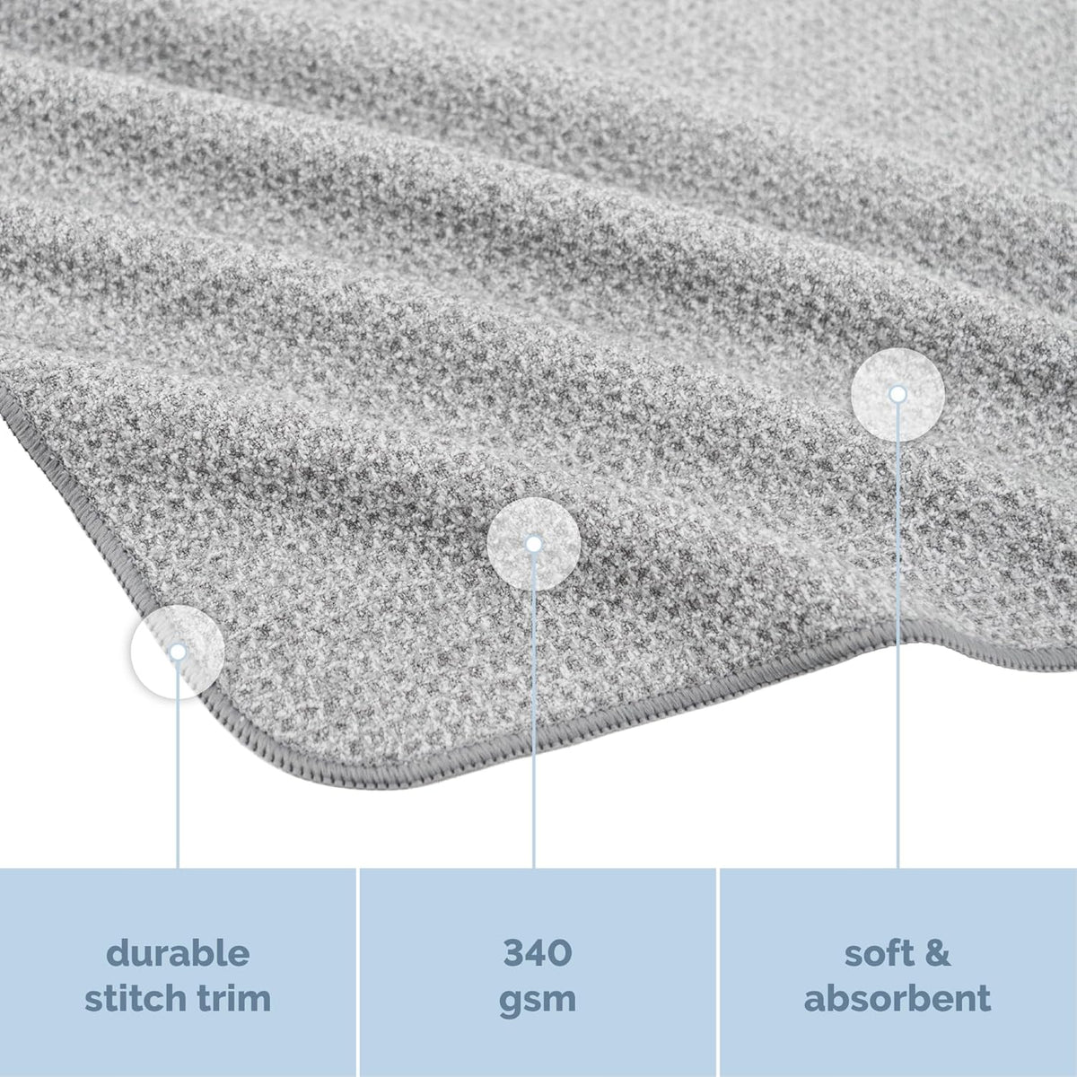 . Microfiber Gym Towels, 6 Pack, 16" x 27"