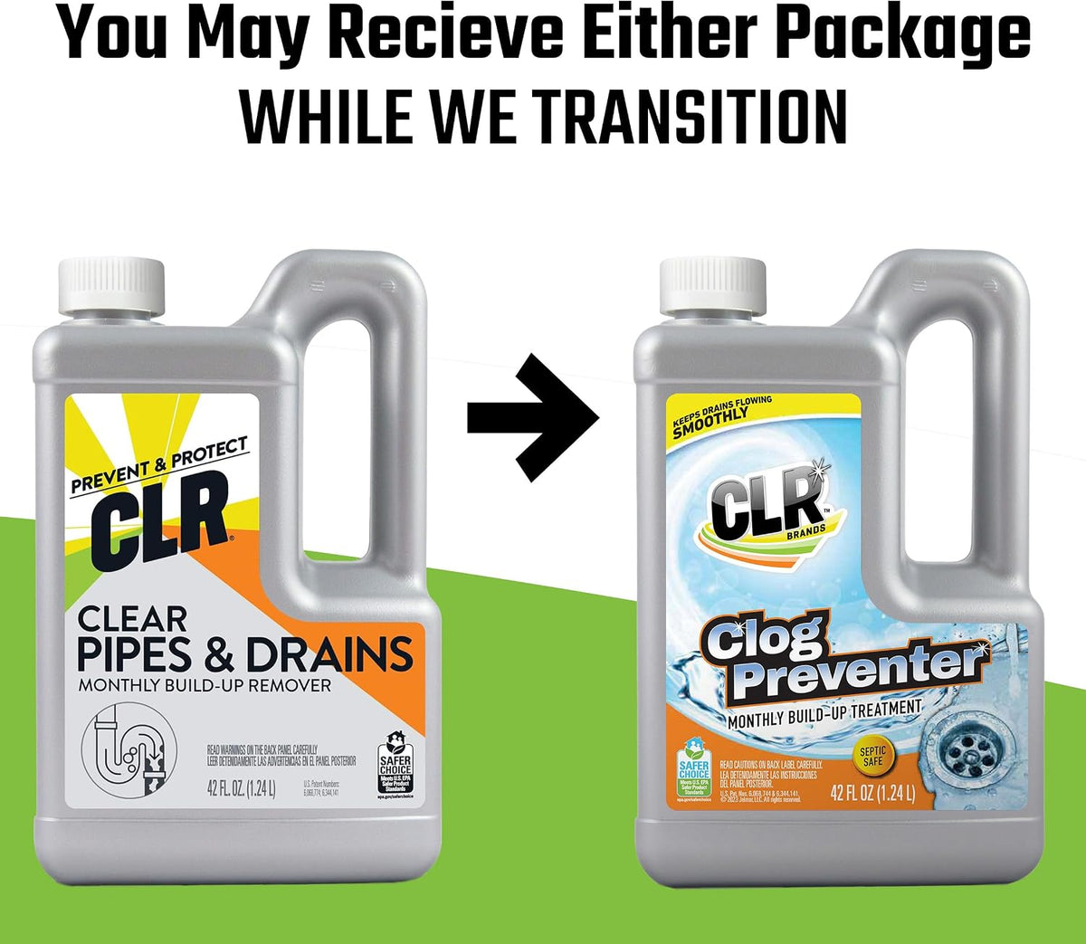 Clear Pipes & Drains Clog Remover and Cleaner, 42 oz.. Bottle