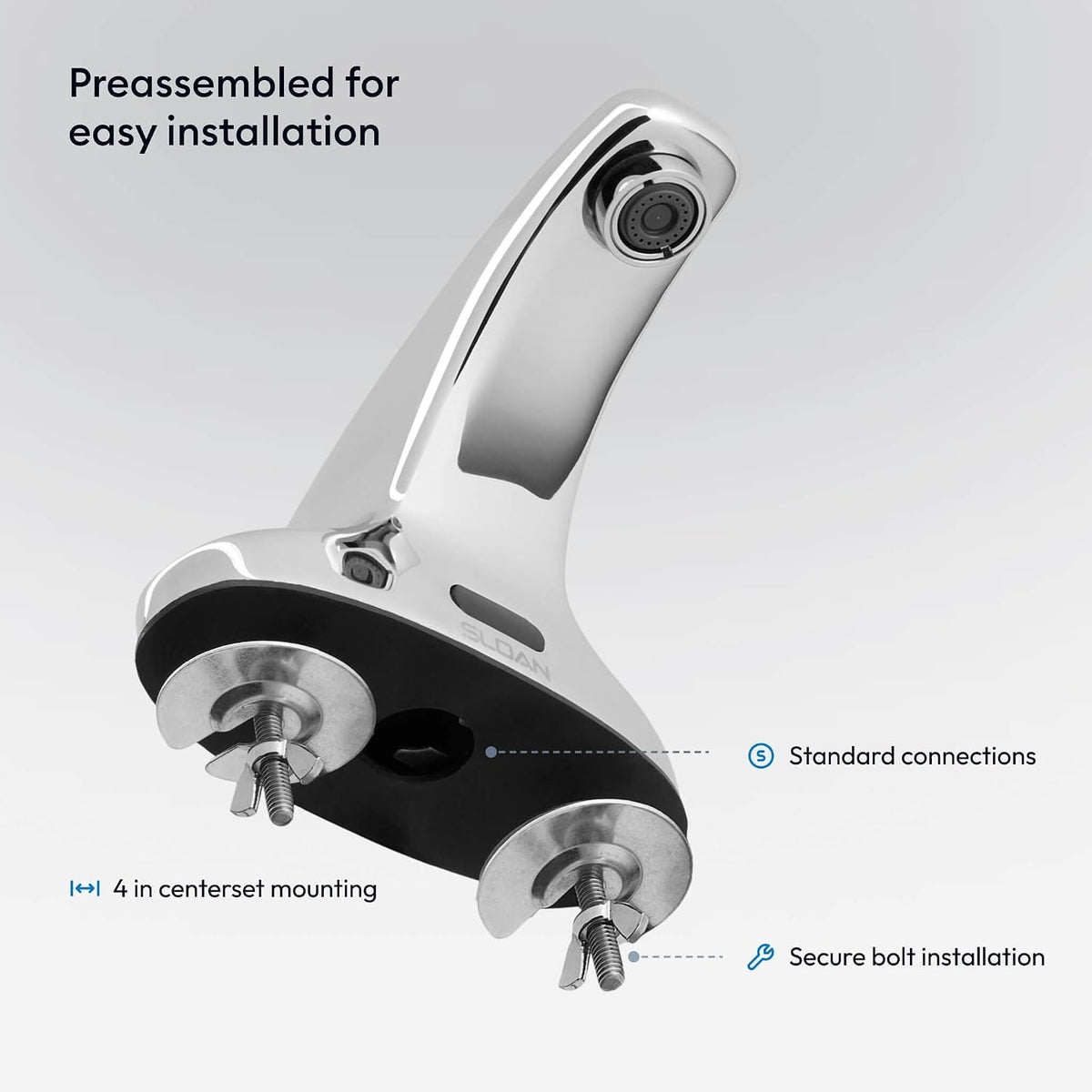 SF-2350 Sensor Faucet, 0.5 GPM, Back-Check Tee, Polished Chrome